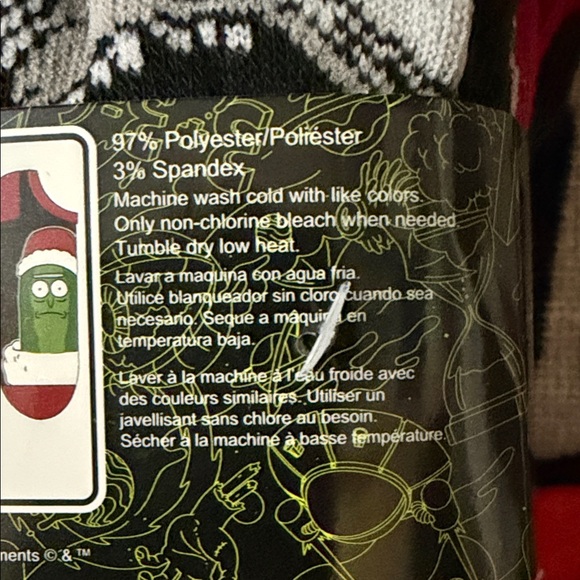 Rick & Morty Christmas Socks 6 Pack, Men's Shoe Size 6-12 Cartoon Network NEW - Picture 4 of 4
